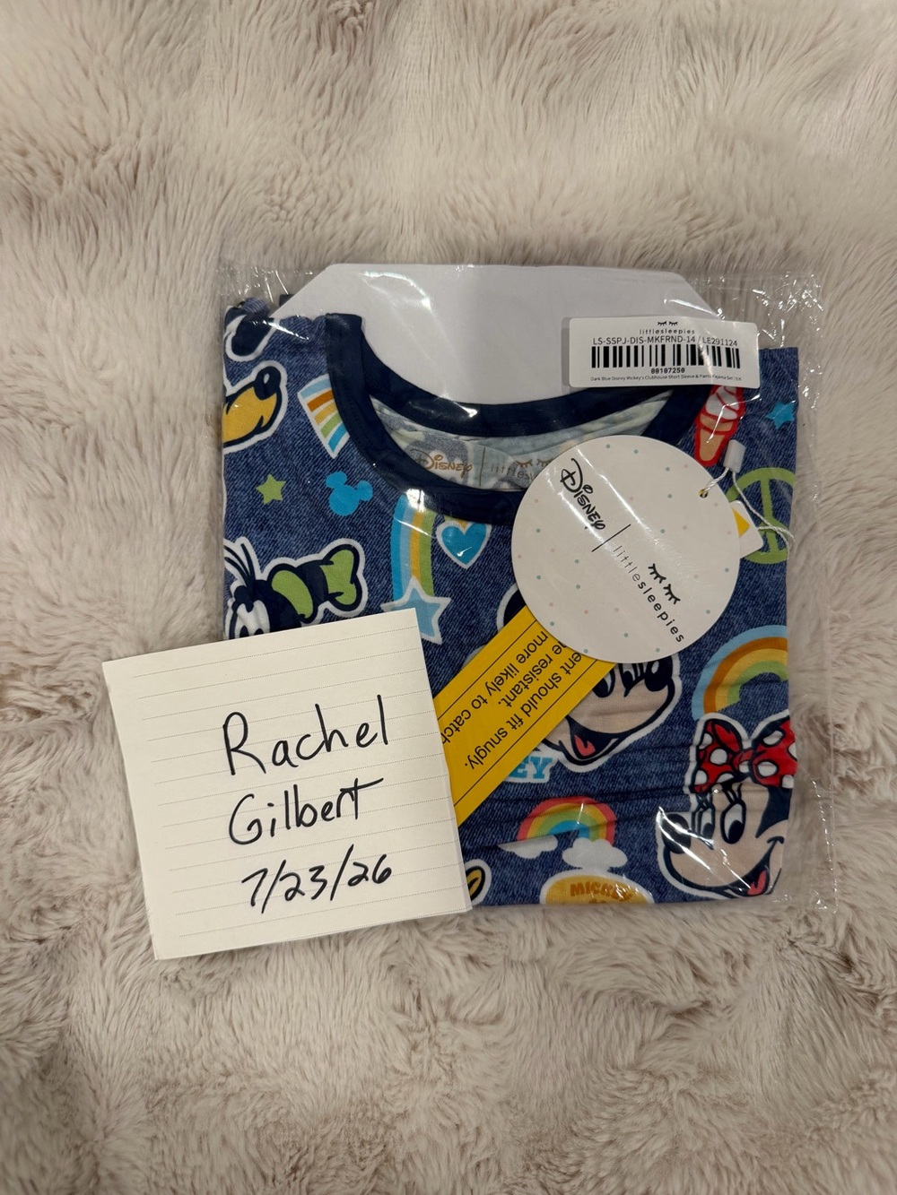 Little Sleepies Navy Blue Disney Rainbow & Minnie/Mickey Pajama Tee